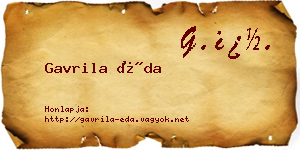 Gavrila Éda névjegykártya